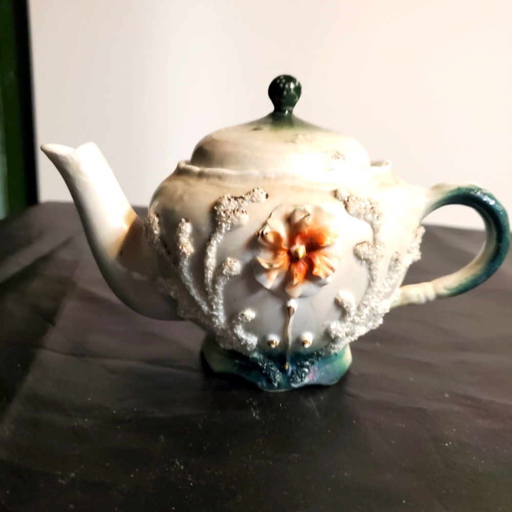 Vintage porcelain mini teapot handmade